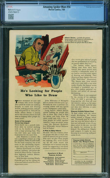 Amazing Spider-Man 14 CGC 9.0 WHITE PAGES