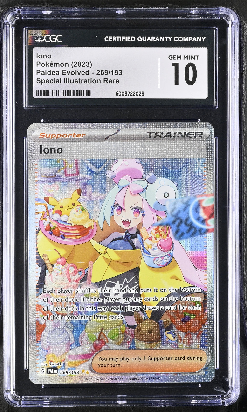 2023 Pokemon Iono 269/193 Paldea Evolved CGC 10