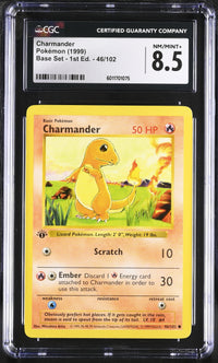 2006 Pokemon Charmander 46/102 1999 Base Set 1st Edition CGC 8.5