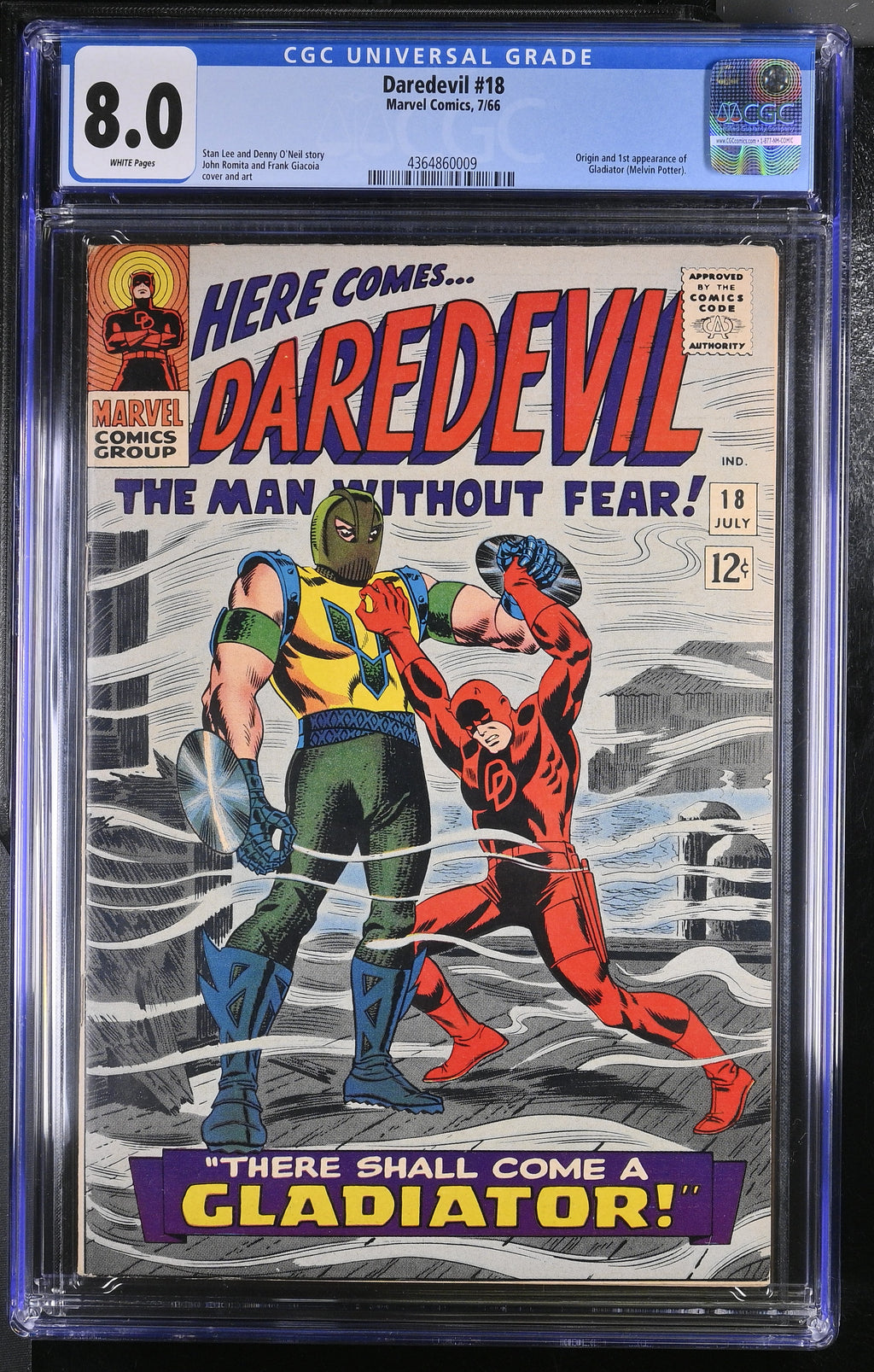 Daredevil 18 CGC 8.0 WHITE PAGES