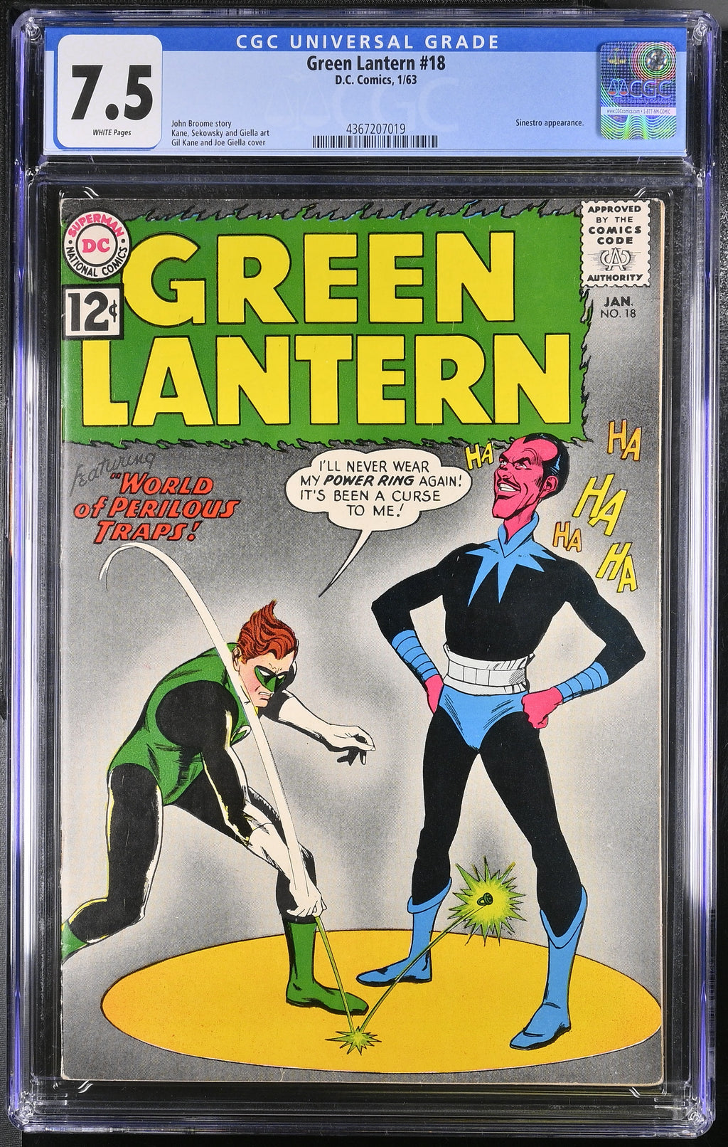 Green Lantern 18 CGC 7.5 WHITE PAGES