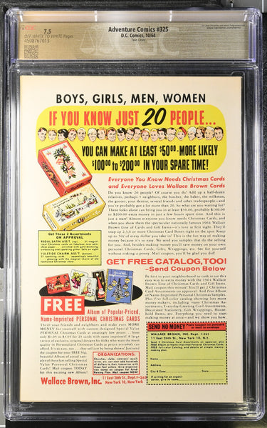 Adventure Comics 325 CGC 7.5 Twin Cities PEDIGREE