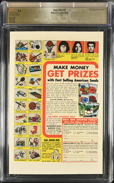 Iron Fist 5 CGC 9.8 WHITE PAGES SAVANNAH PEDIGREE