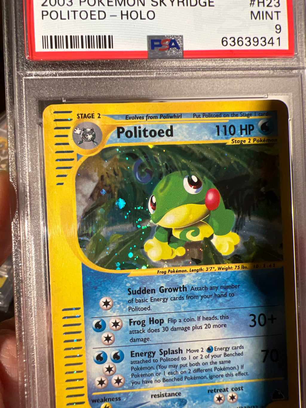 2003 Pokemon Politoed H23 Skyridge Holo PSA 9 Swirl