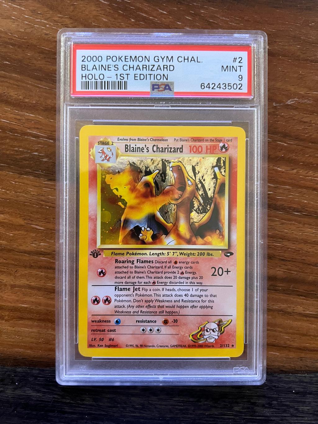 2000 Pokemon Gym Challenge Blaine's Charizard  Holo 2 PSA 9 (1st Edition)