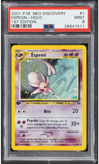 2001 Pokemon Neo Discovery Espeon 1 Holo 1st Edition PSA 9