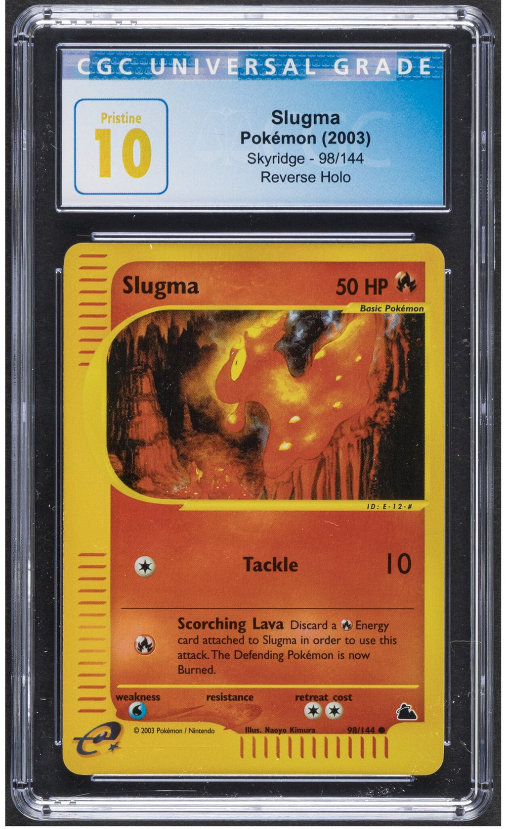 2003 Slugma Pokemon Skyridge 98/144 Reverse Holo CGC 10