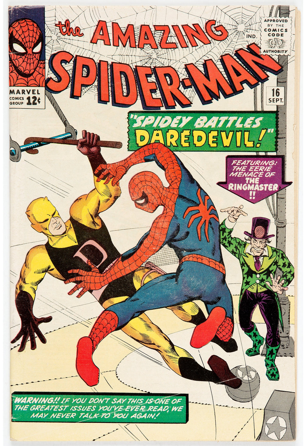 1964 Amazing Spider-Man 16 FN - 1ST MEETING WITH DAREDEVIL