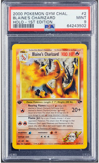 2000 Pokemon Gym Challenge Blaine's Charizard  Holo 2 PSA 9 (1st Edition)