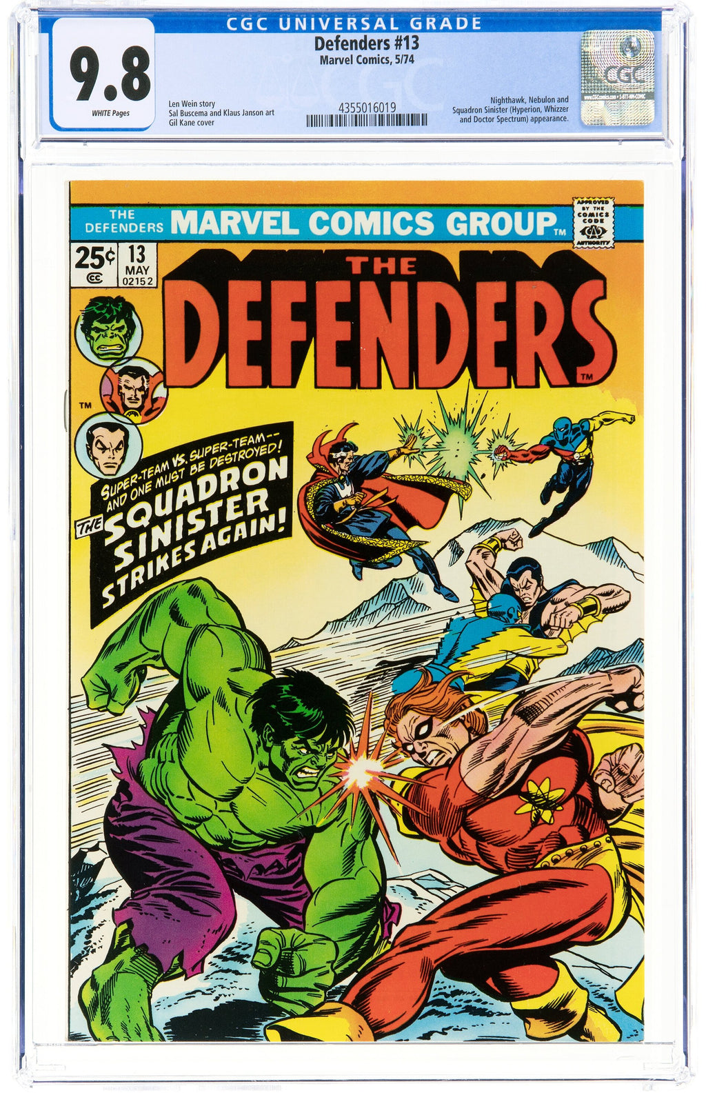 Defenders 13 CGC 9.8