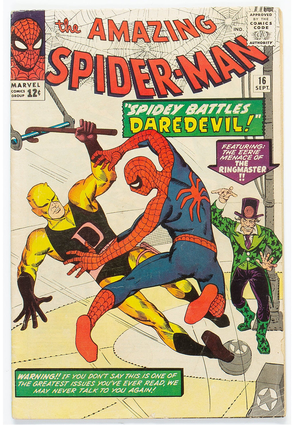 1964 Amazing Spider-Man 16 MID GRADE - 1ST DAREDEVIL CROSSOVER