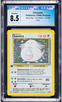 1999 Base Set Chansey 3/102 Holo 1st Edition CGC 8.5 GERMAN