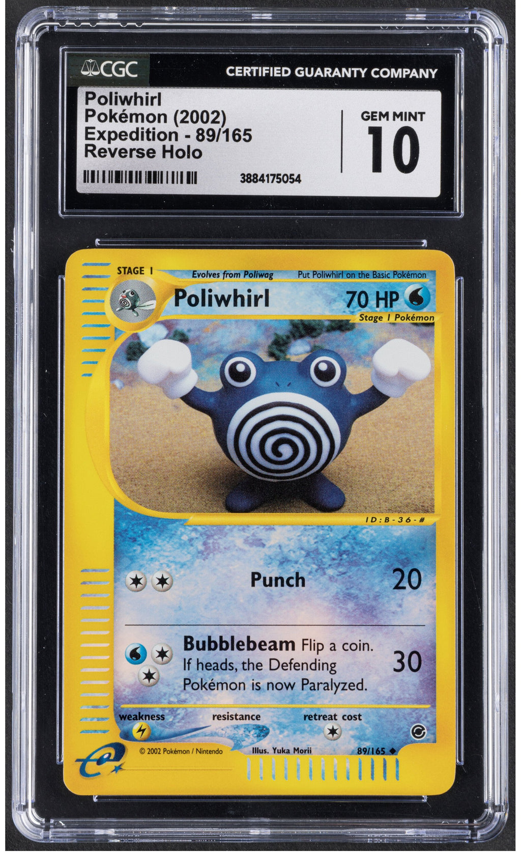 2002 Poliwhirl Pokemon Expedition 89/165 Reverse Holo CGC 10