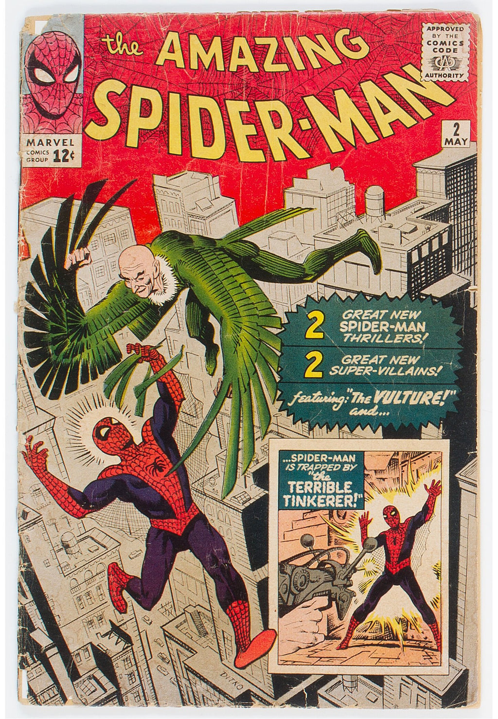 1963 Amazing Spider-Man 2 LOWER GRADE - 1ST APPEARANCE OF VULTURE