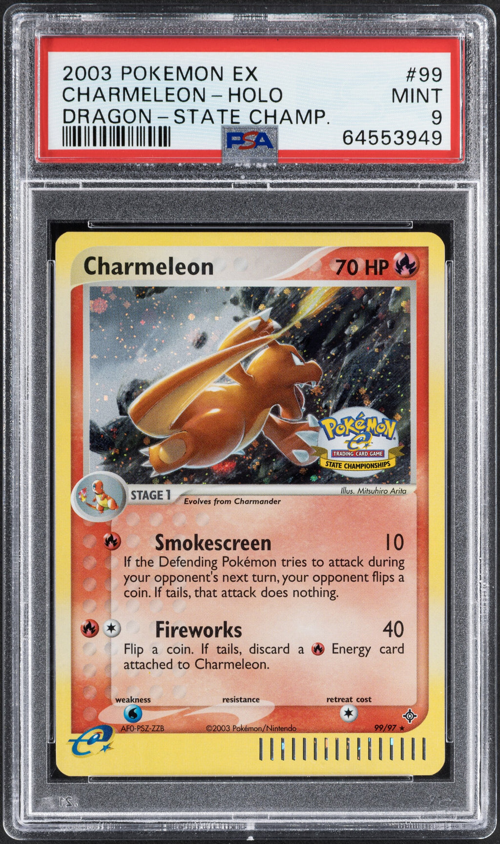 2003 Pokemon Charmeleon 99 EX Dragon State Champions PSA 9