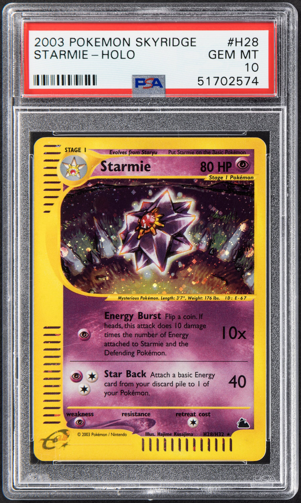 2003 Pokemon Starmie H28 Skyridge PSA 10