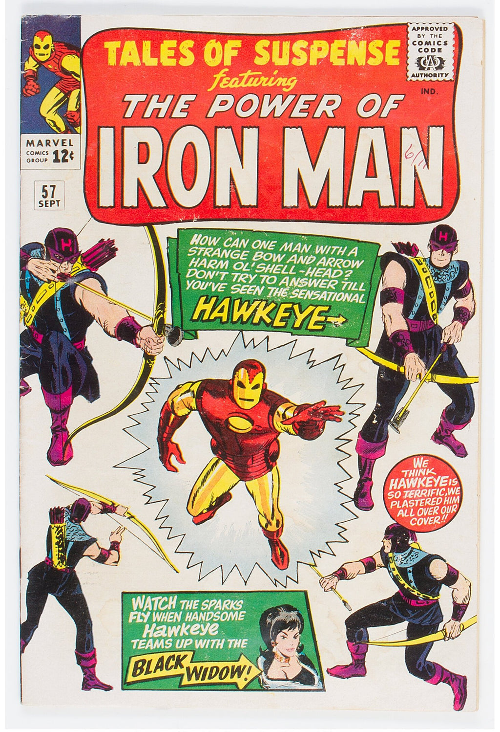 1964 Tales of Suspense 57 HIGHER GRADE - 1ST APPEARANCE OF HAWKEYE