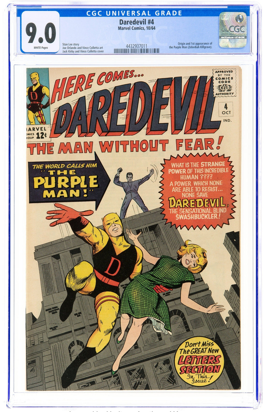 Daredevil 4 CGC 9.0 WHITE PAGES