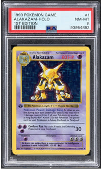 1999 Pokemon Alakazam 1 1st Edition Base Set PSA 8