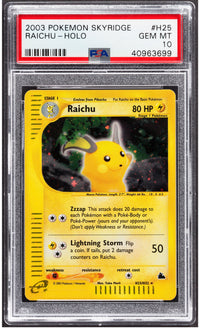 2003 Raichu Pokemon Skyridge Holo H25 PSA 10