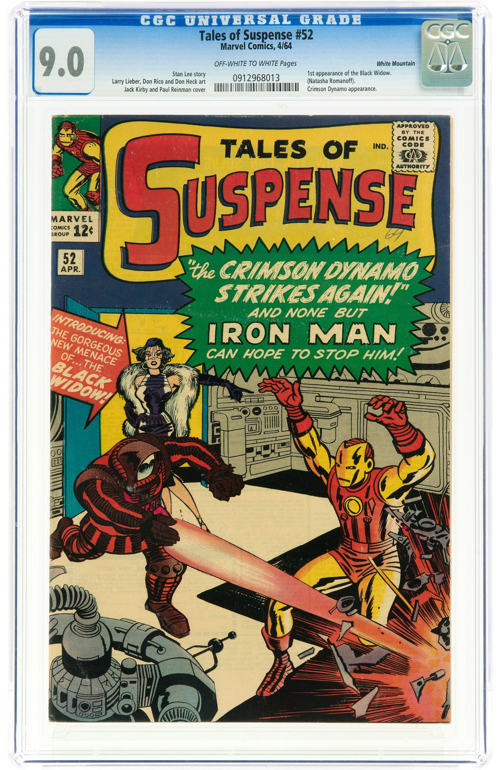 Tales of Suspense 52 CGC 9.0 WHITE MOUNTAIN PEDIGREE