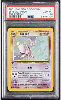 2001 P.M. Neo Discovery Espeon Holo 1st Edition 1 PSA 10