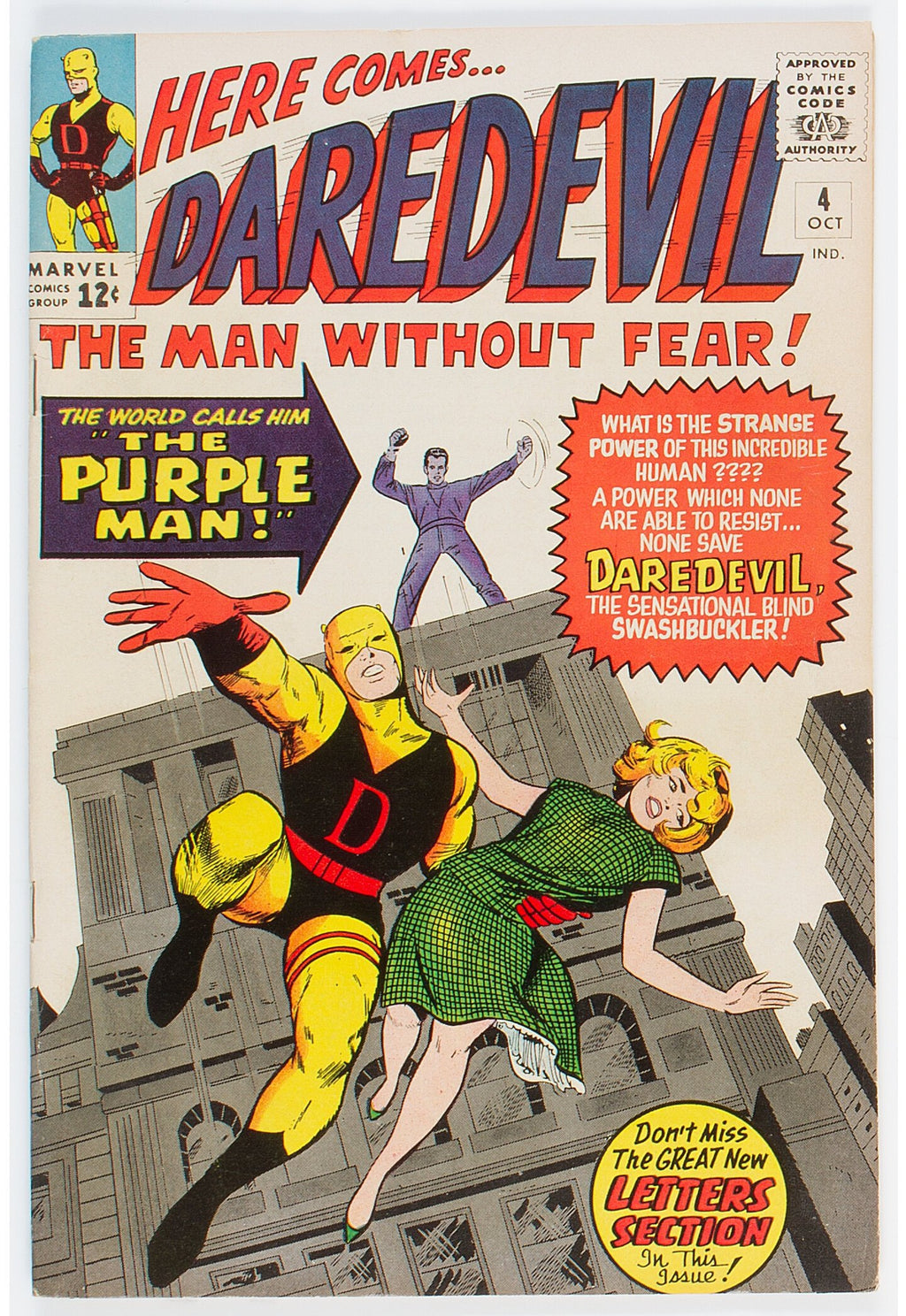 1964 Daredevil 4 FN/VF - 1ST appearance of The Purple Man.