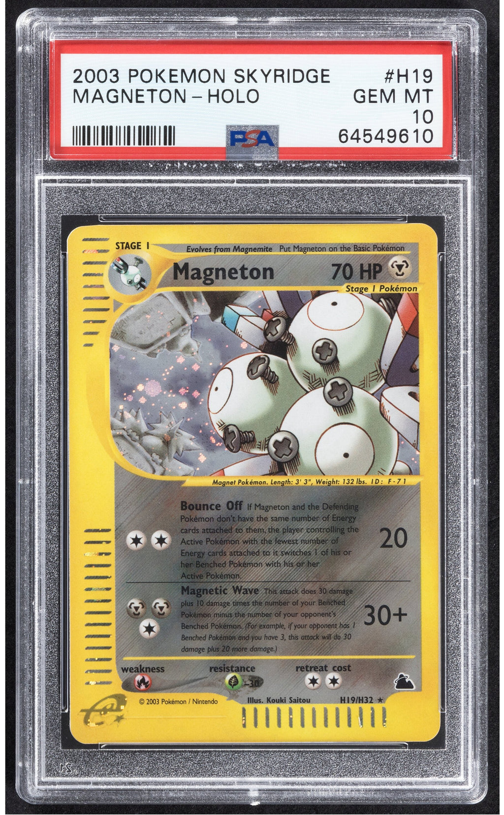 2003 Pokemon Skyridge Magneton Holo H19 PSA 10 Swirl