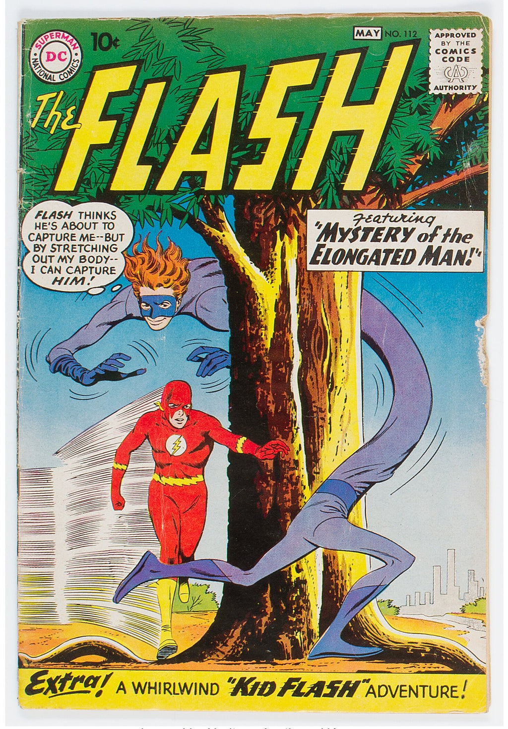 1960 Flash 112 VG+ Origin and 1st appearance of the Elongated Man.&nbsp;