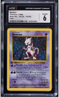 1999 Pokemon Mewtwo 10 1st Edition Base Set CGC 6