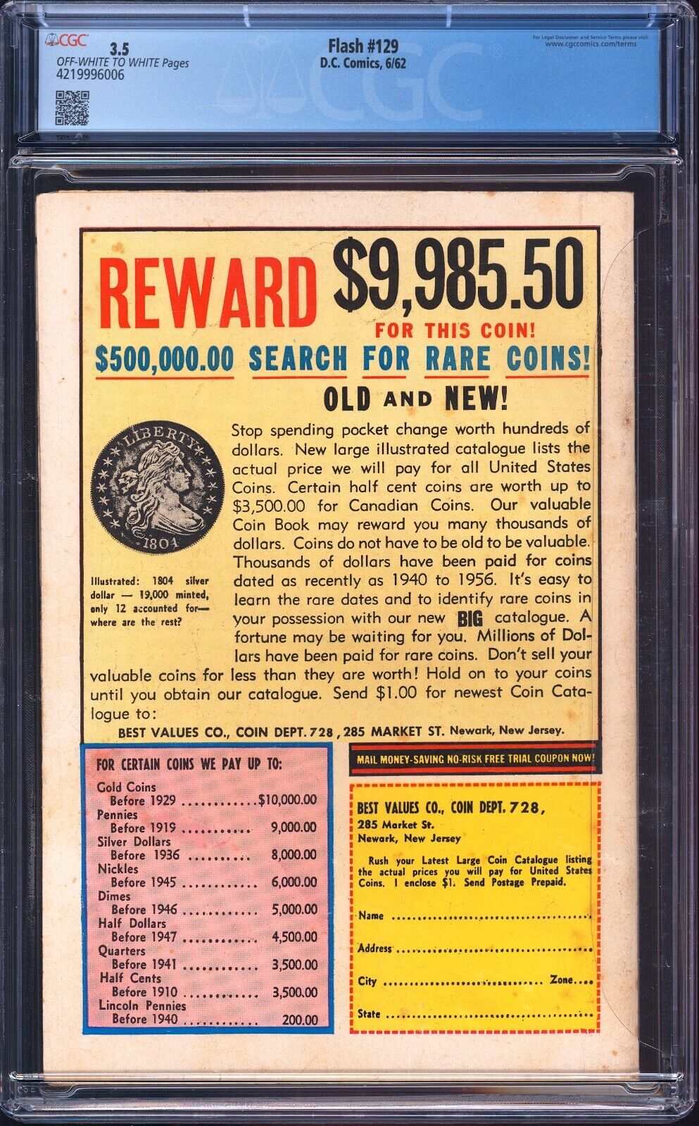 Flash 129 CGC 3.5