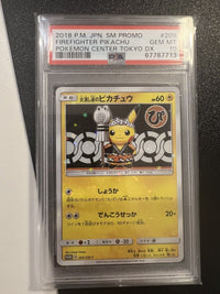 2018 P.M JPN.SM FIREFIGHTER PIKACHU DX TOKYO 209 PSA 10