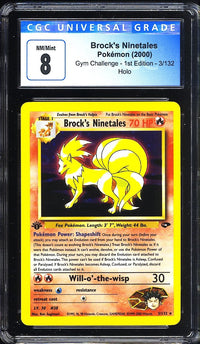 2000 Brock's Ninetales Gym Challenge: 1st Edition 3/132 Holo CGC 8