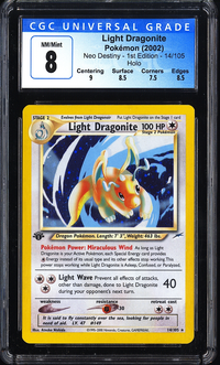 2002 Light Dragonite 1st Edition Pokemon 14/105 Holo CGC 8