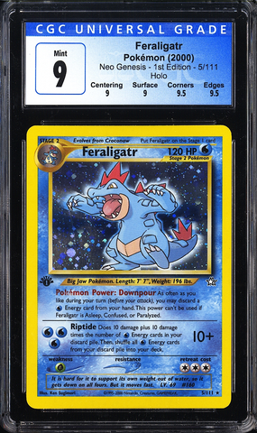 2000 POKEMON Feraligatr 5/111 Neo Genesis - 1st Edition Holo CGC 9