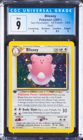 2001 Blissey Pokemon Neo Revelation 1st Edition 2/64 Holo CGC 9