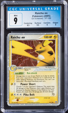 2005 Raichu Pokemon EX Emerald 97/106 CGC 9