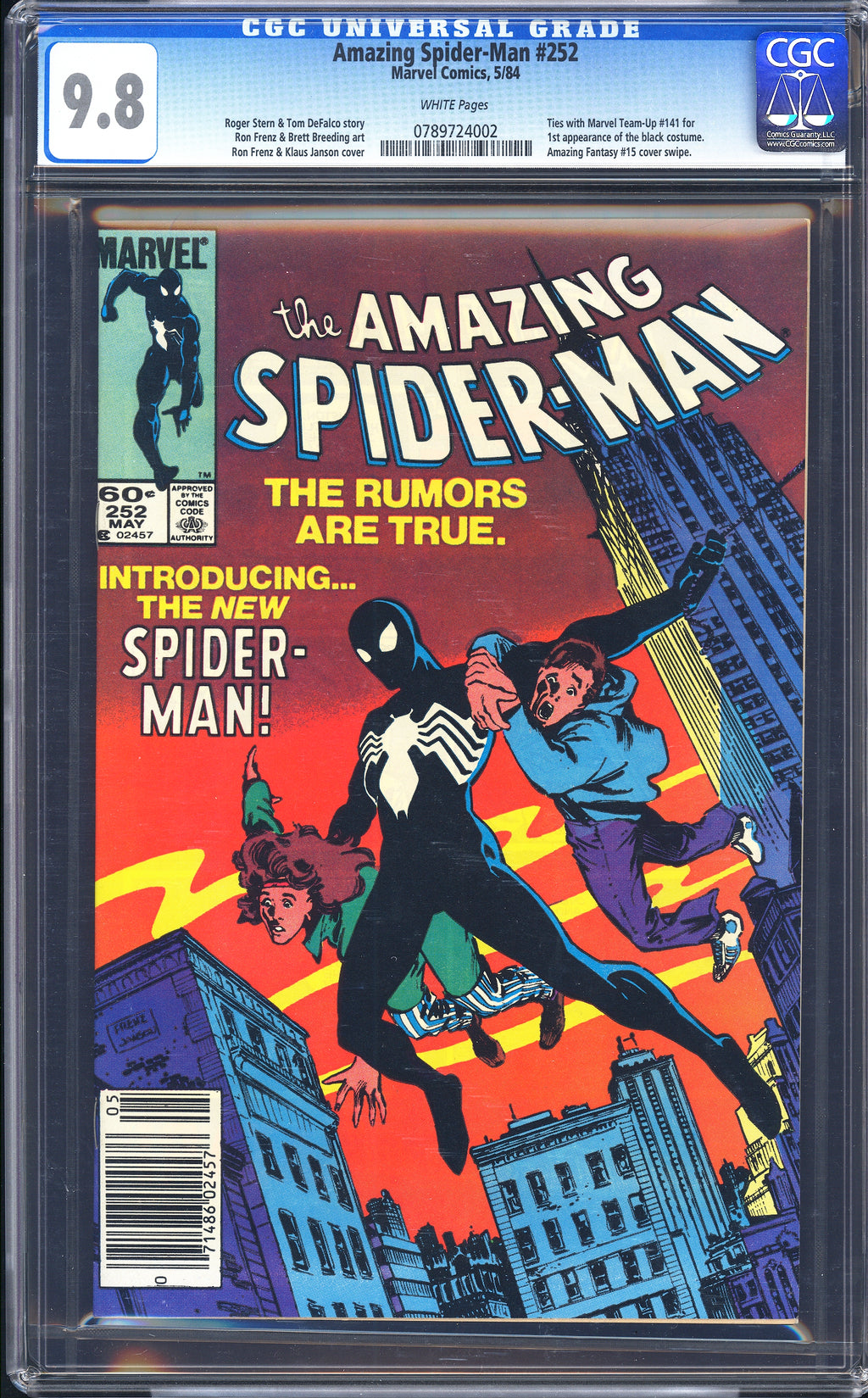 Amazing Spider-Man 252 CGC 9.8 NEWSSTAND