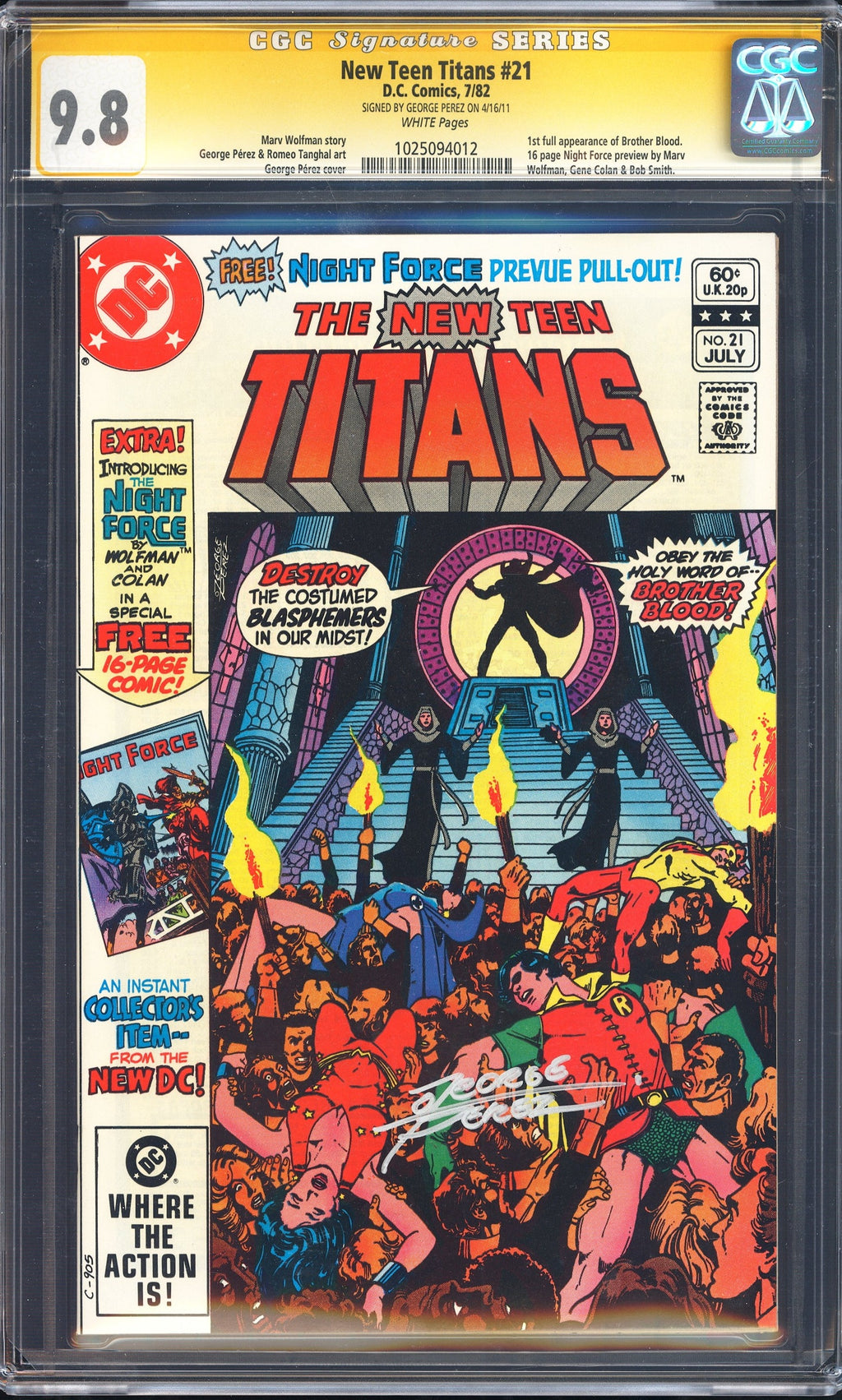 New Teen Titans 21 CGC 9.8