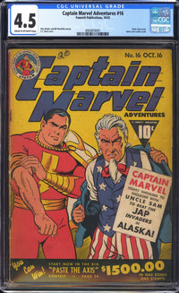 Captain Marvel Adventures 16 CGC 4.5