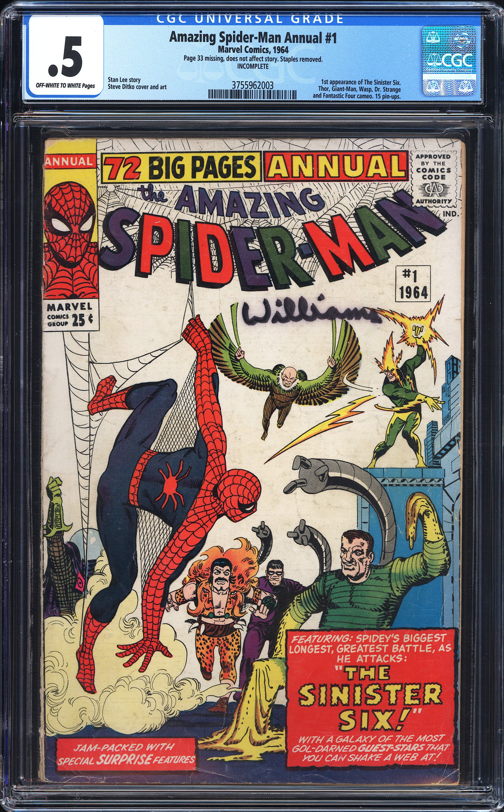 Amazing Spider-Man Annual 1 CGC 0.5