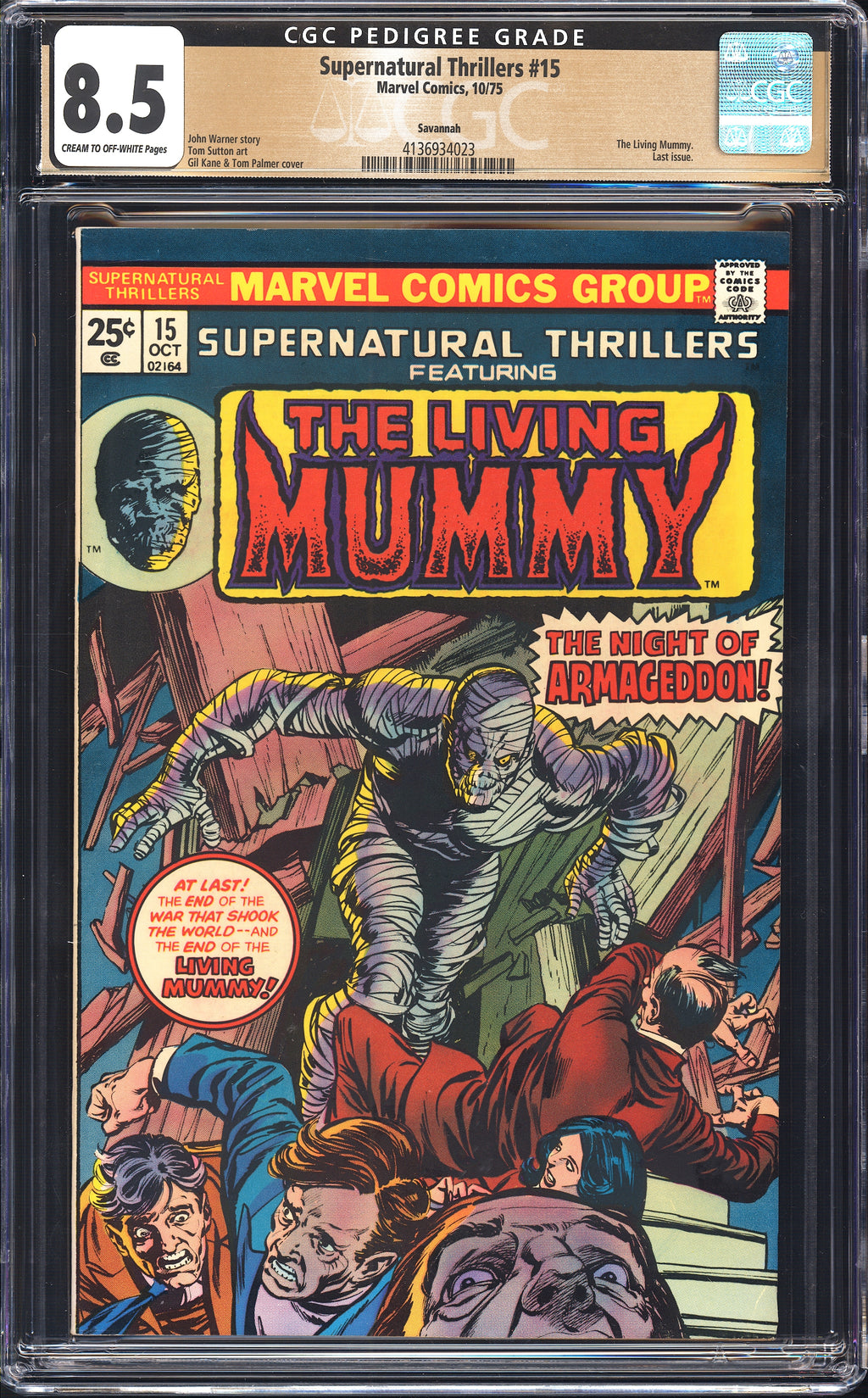 Supernatural Thrillers 15 CGC 8.5 Savannah Pedigree