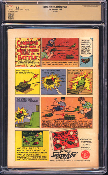 Detective Comics 354 CGC 8.5 RESERVED