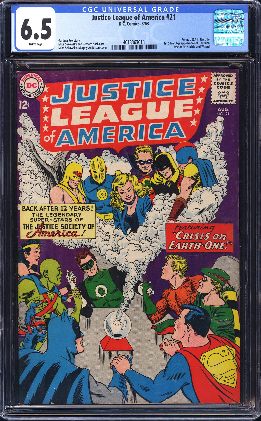 Justice League of America 21 CGC 6.5 WHITE PAGES