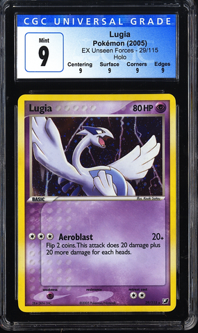 2005 Lugia Pokemon 29/115 EX Unseen Forces Holo CGC 9