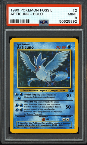 1999 Pokemon Fossil Articuno Holo #2 PSA 9