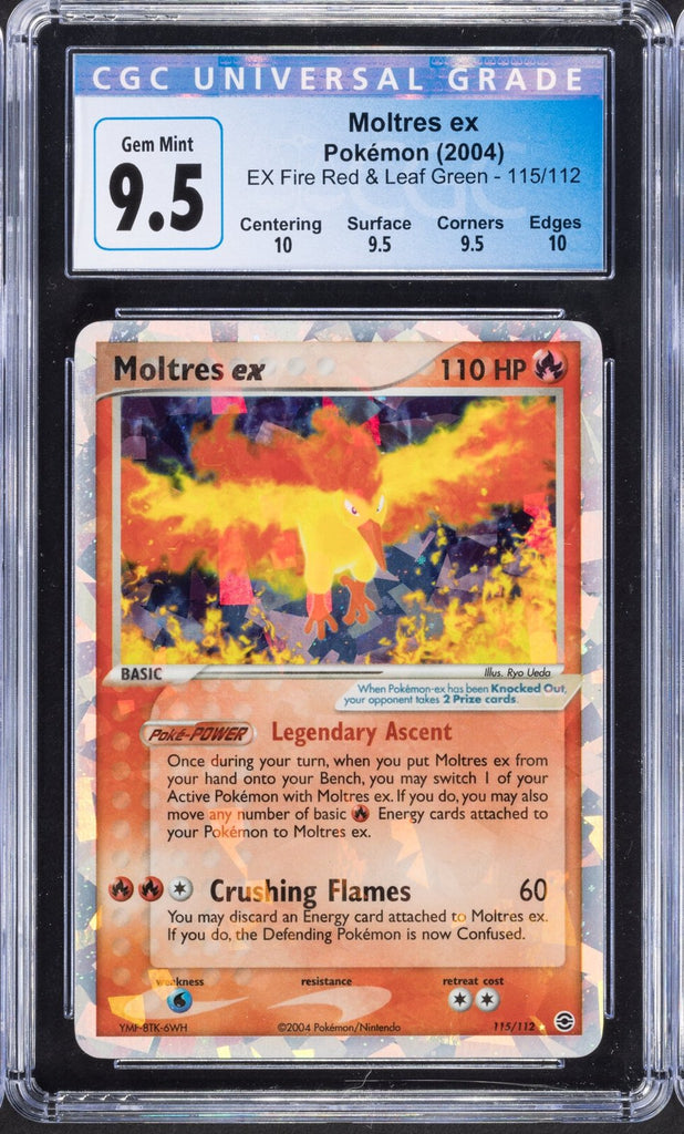 CGC 8.5 Moltres ex 115/112 (2004) FireRed & LeafGreen NM/Mint+ Graded  Pokemon