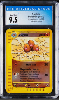 2002 Dugtrio Pokemon Expedition Reverse Holo 10/165 CGC 9.5