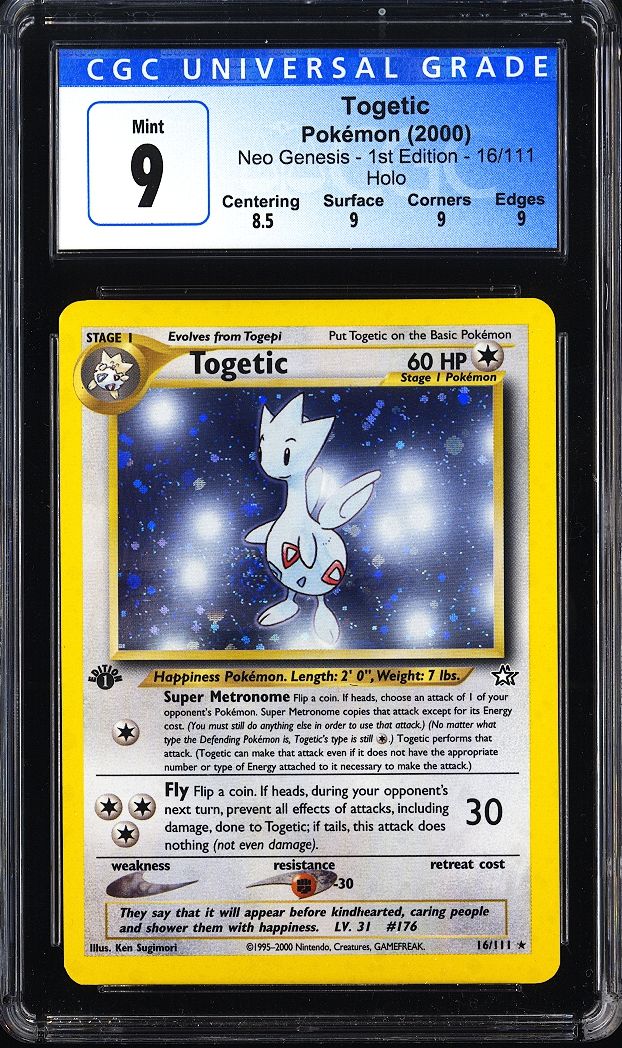 2000 Pokemon Togetic 1st Edition16/111 Neo Genesis - 1st Edition Holo CGC 9