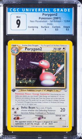 2001 Porygon2 Pokemon Neo Revelation 1st Edition 12/64 Holo CGC 9